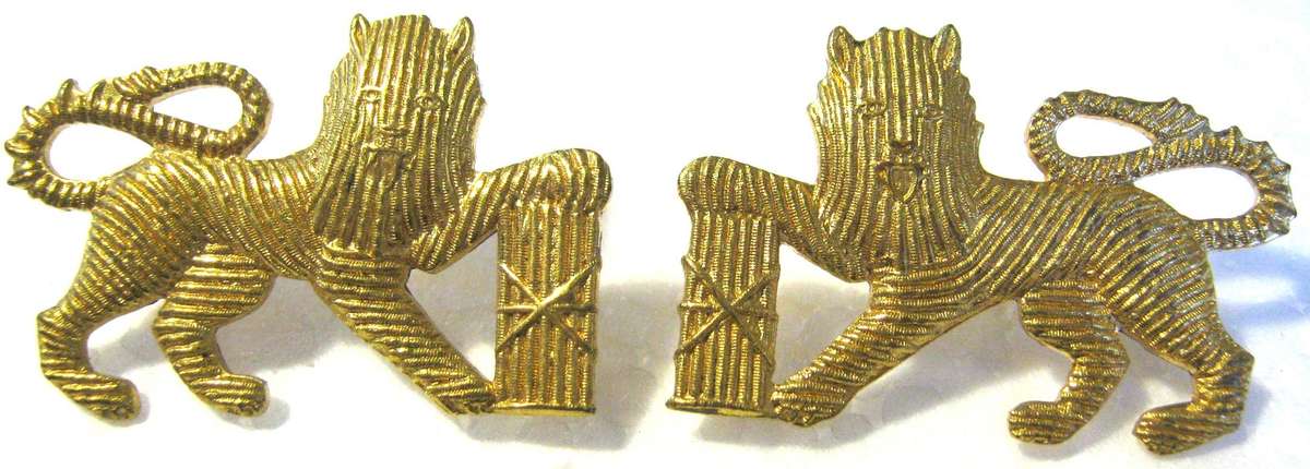 OLD S.A. NAVY CHIEF PETTY OFFICER BRASS SLEEVE BADGE PAIR IN UNUSED CONDITION