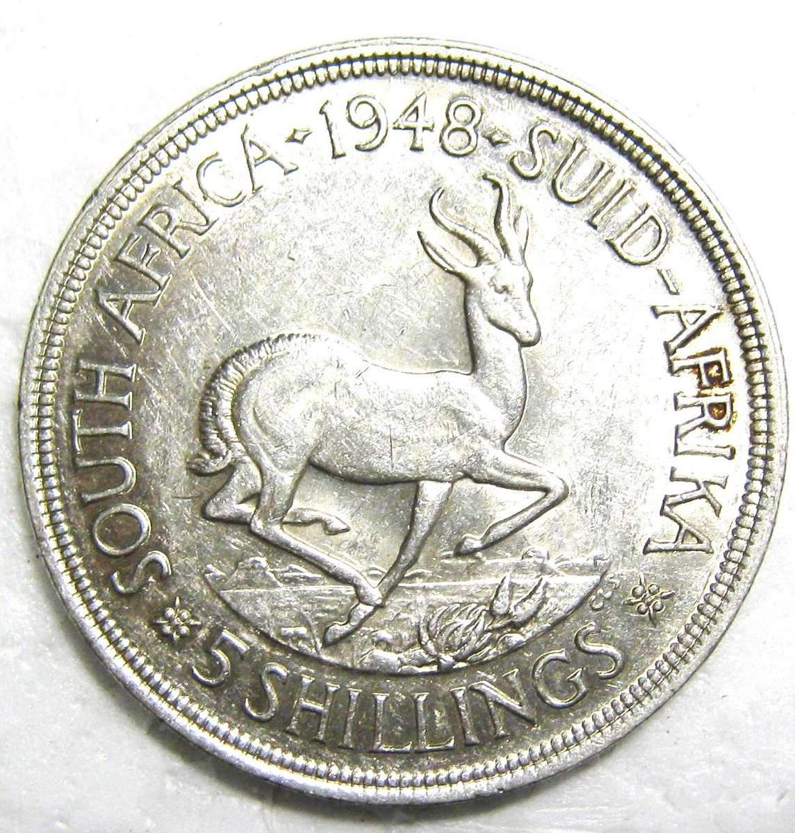 1948 FIVE SHILLINGS (CROWN) 80% SILVER 28.28 GRAMS IN GOOD CIRCULATED CONDITION