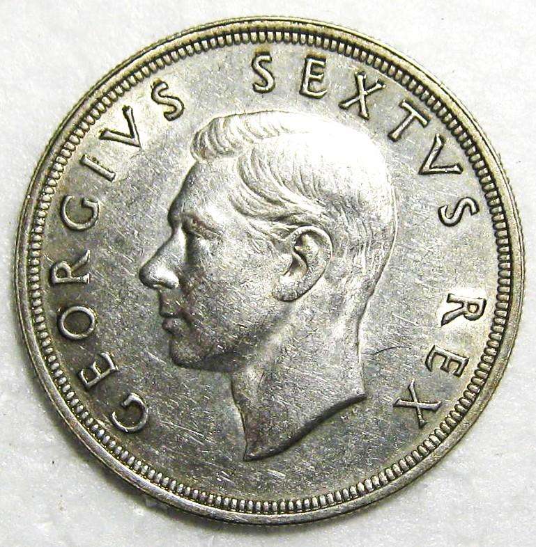 1948 FIVE SHILLINGS (CROWN) 80% SILVER 28.28 GRAMS IN GOOD CIRCULATED CONDITION