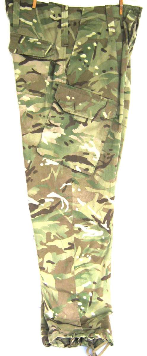 GENUINE MTP CAMO COMBAT PANTS SIZE 34 IN GOOD CONDITION. SEE DIMENTIONS BELOW
