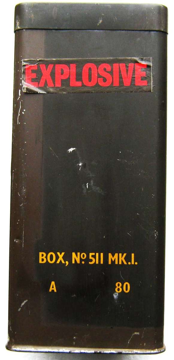 SADF TRIP WIRE FLARE EMPTY CONTAINER 20 X 9 X 9CM IN GOOD USED CONDITION