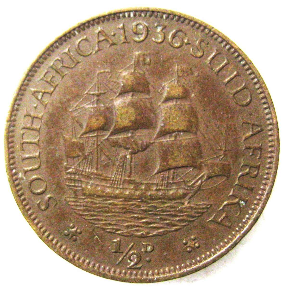 1936 SOUTH AFRICA HALF PENNY IN VERY GOOD CIRCULATED CONDITION