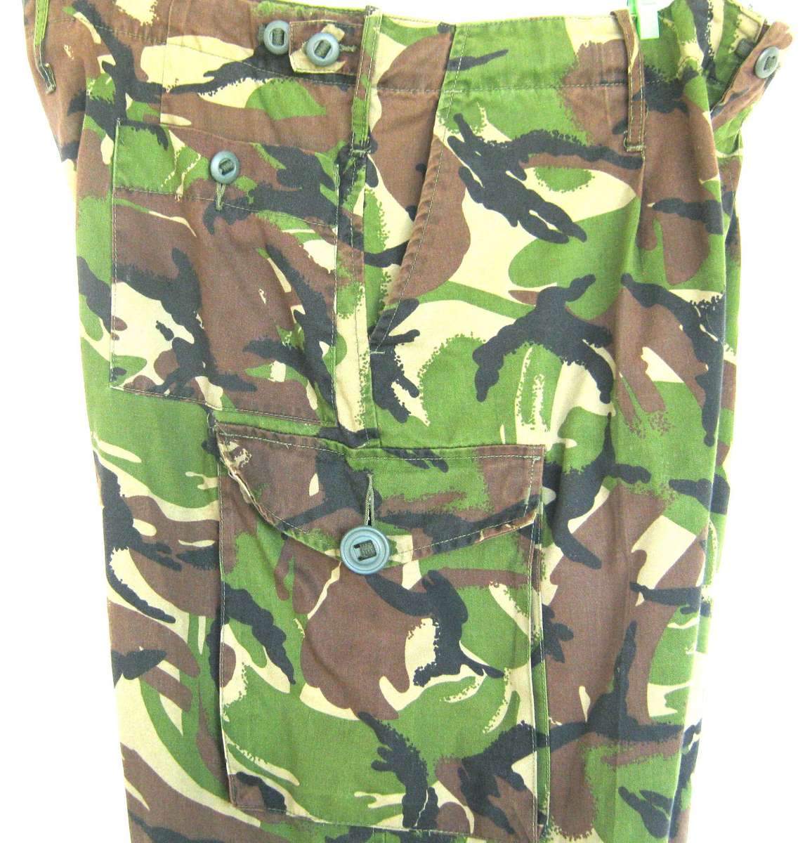 GENUINE WOODLANDS DPM COMBAT PANTS SIZE 40 IN GOOD CONDITION - ZIP & BUTTONS INTACT DIMENSIONS BELOW