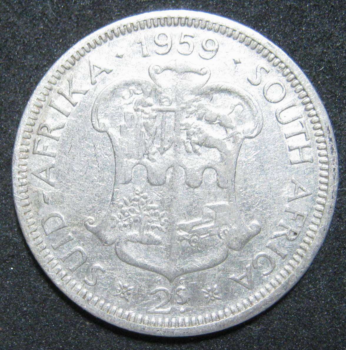 1959 S.A. TWO SHILLINGS IN A  CIRCULATED CONDITION 11 GRAMS 50% SILVER
