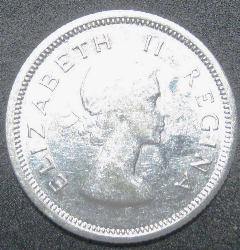 1955 S.A. SIXPENCE IN A  CIRCULATED CONDITION 3 GRAMS 50% SILVER