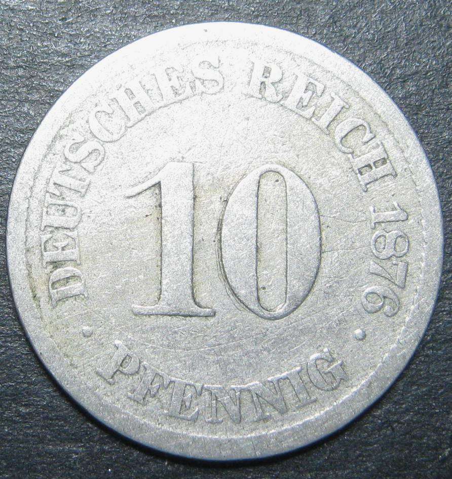 1876 GERMAN EMPIRE IRON 10 PFENNIG IN FAIR CONDIION
