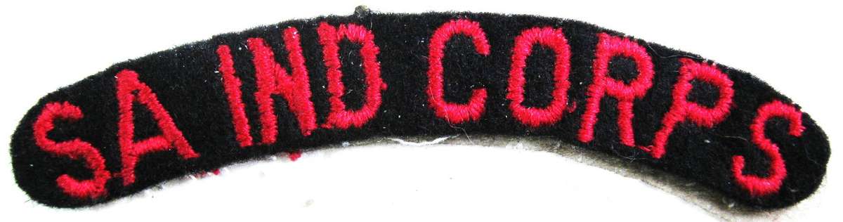 OLD S.A. NAVY INDIAN CORPS SHOULDER TITLE FOR WORKING UNIFORM IN GOOD CONDITION