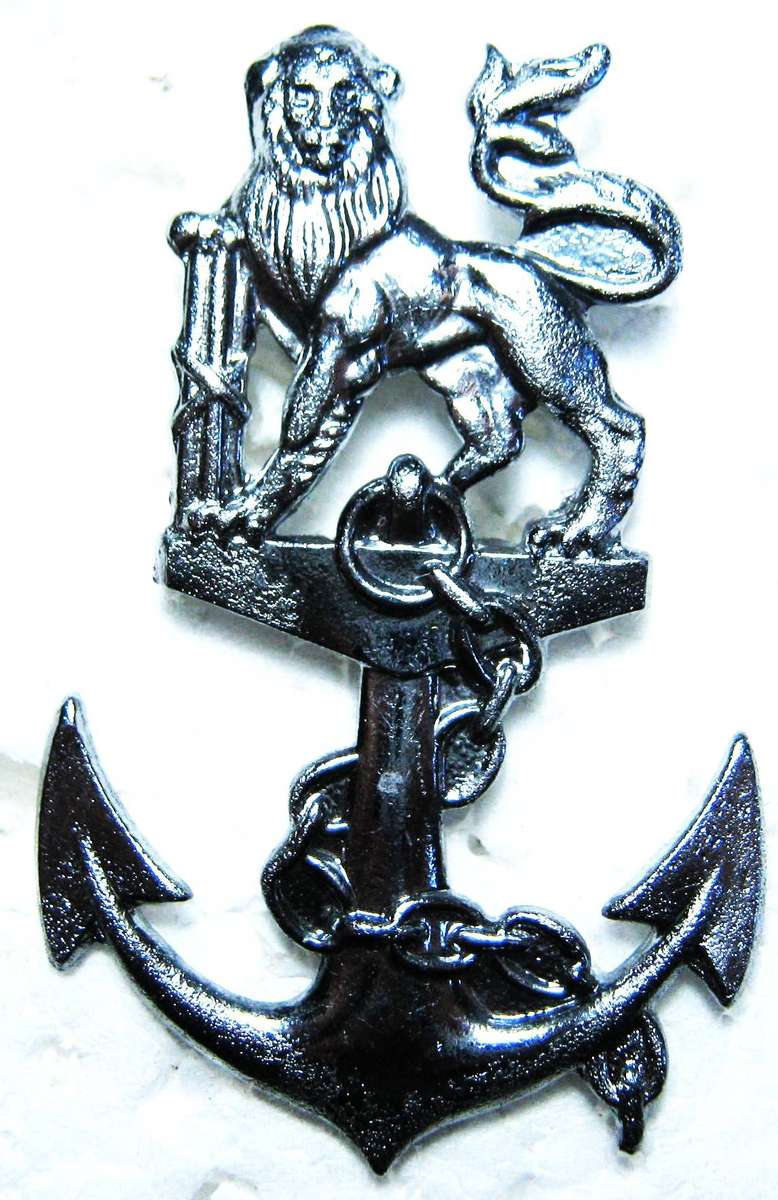 OLD S.A. NAVY SEA CADETS CAP BADGE WITH LUGS IN GOOD CONDITION