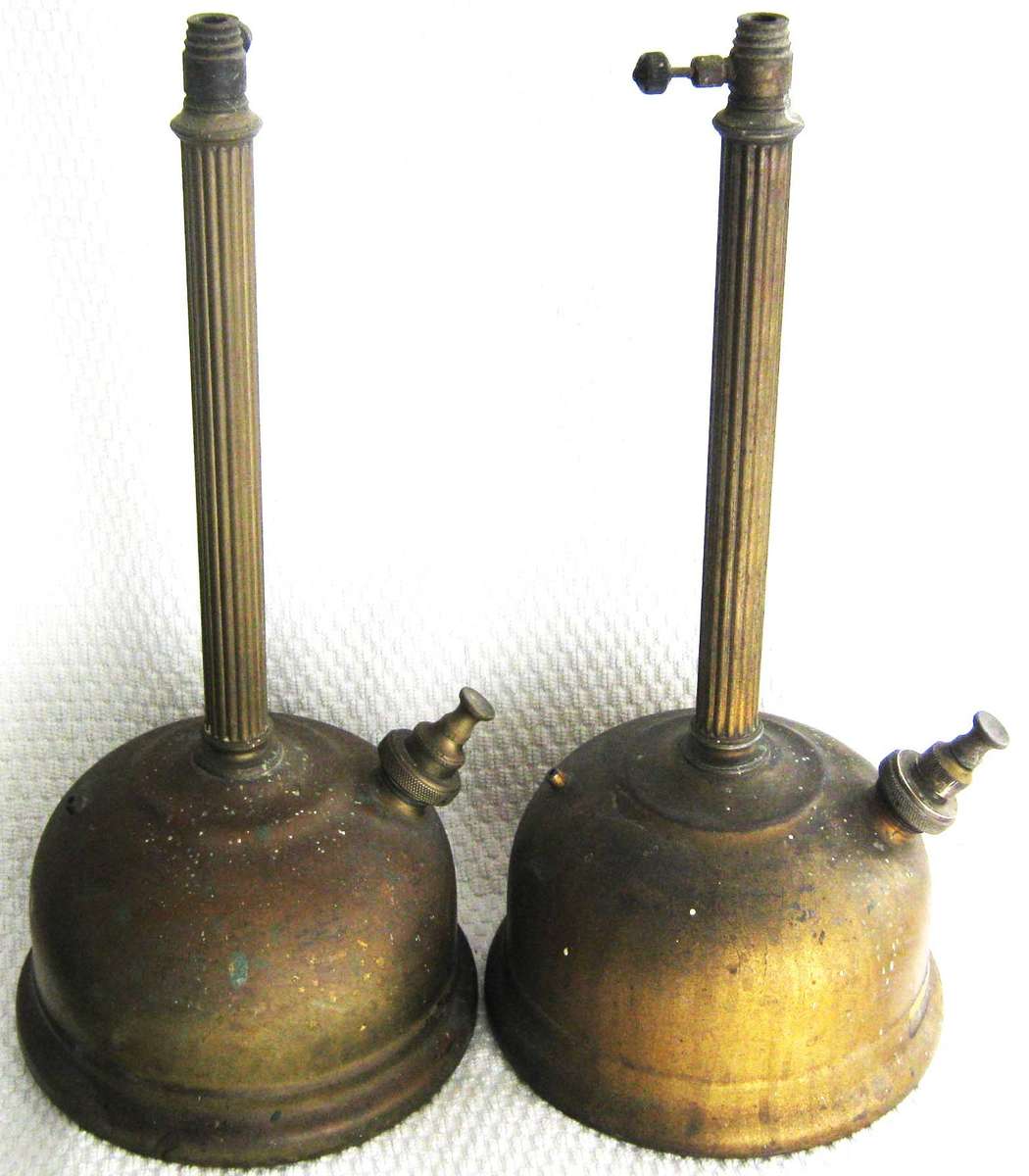 PAIR OF TILLEY BRASS TABLE LAMPS SOLD FOR SPARES - UNTESTED