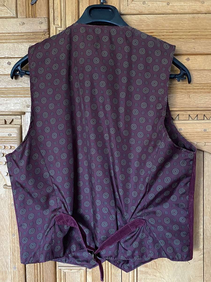 Genuine Leather Vest bordeaux / burgundy, size S / 38,