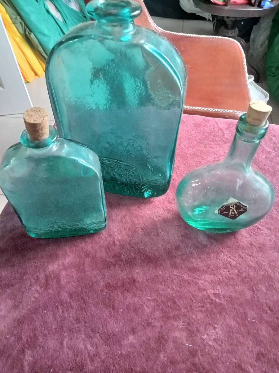 VINTAGE TURQUOISE BOTTLES