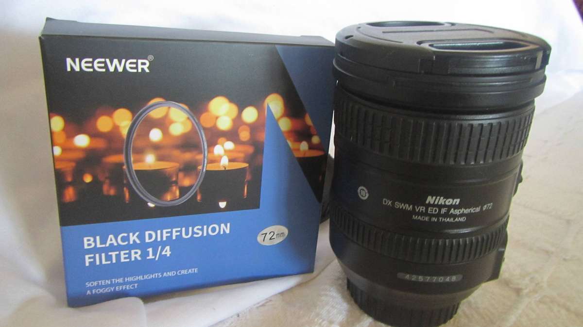 Neewer Black diffusion Filter 1/4  72mm (72mm Black Diffusion 1/4  Cinematic Video Filter)