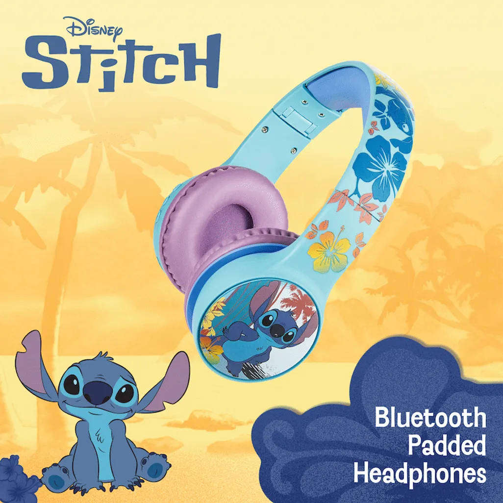 New Original Disney Stitch Bluetooth Padded Headphones with dB Switch Function