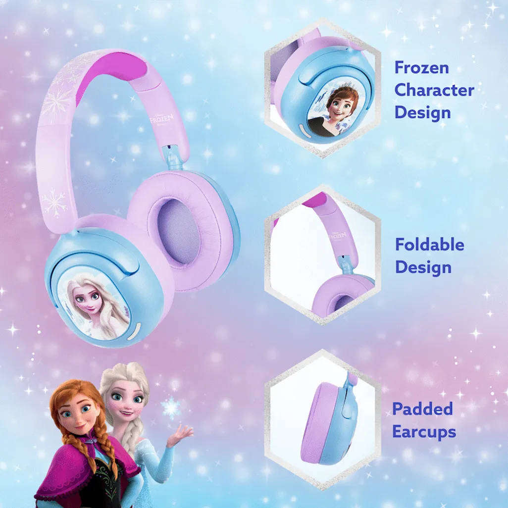 NEW Original Disney Frozen ANC (Active Noise Cancelling) Padded Bluetooth Headphones