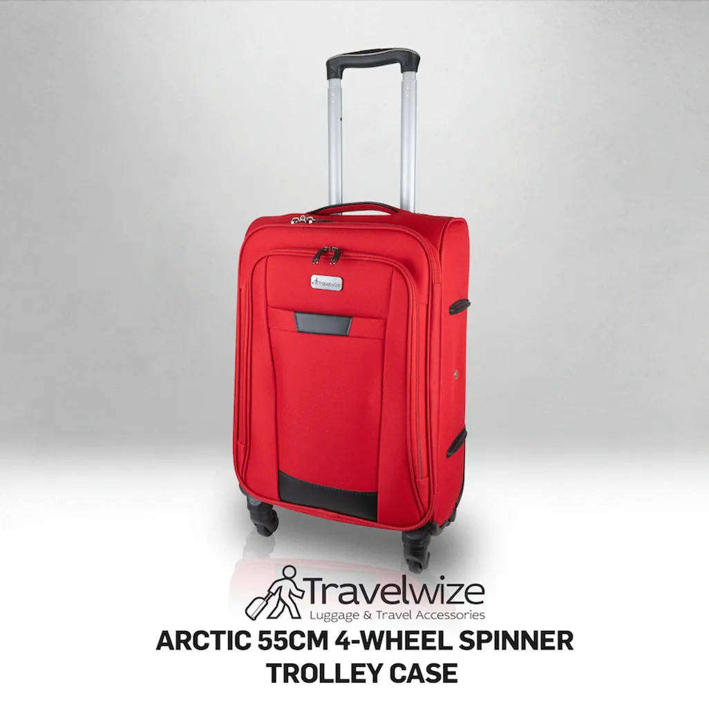 Travelwize Arctic 55cm 4-Wheel Spinner Trolley Case - Red