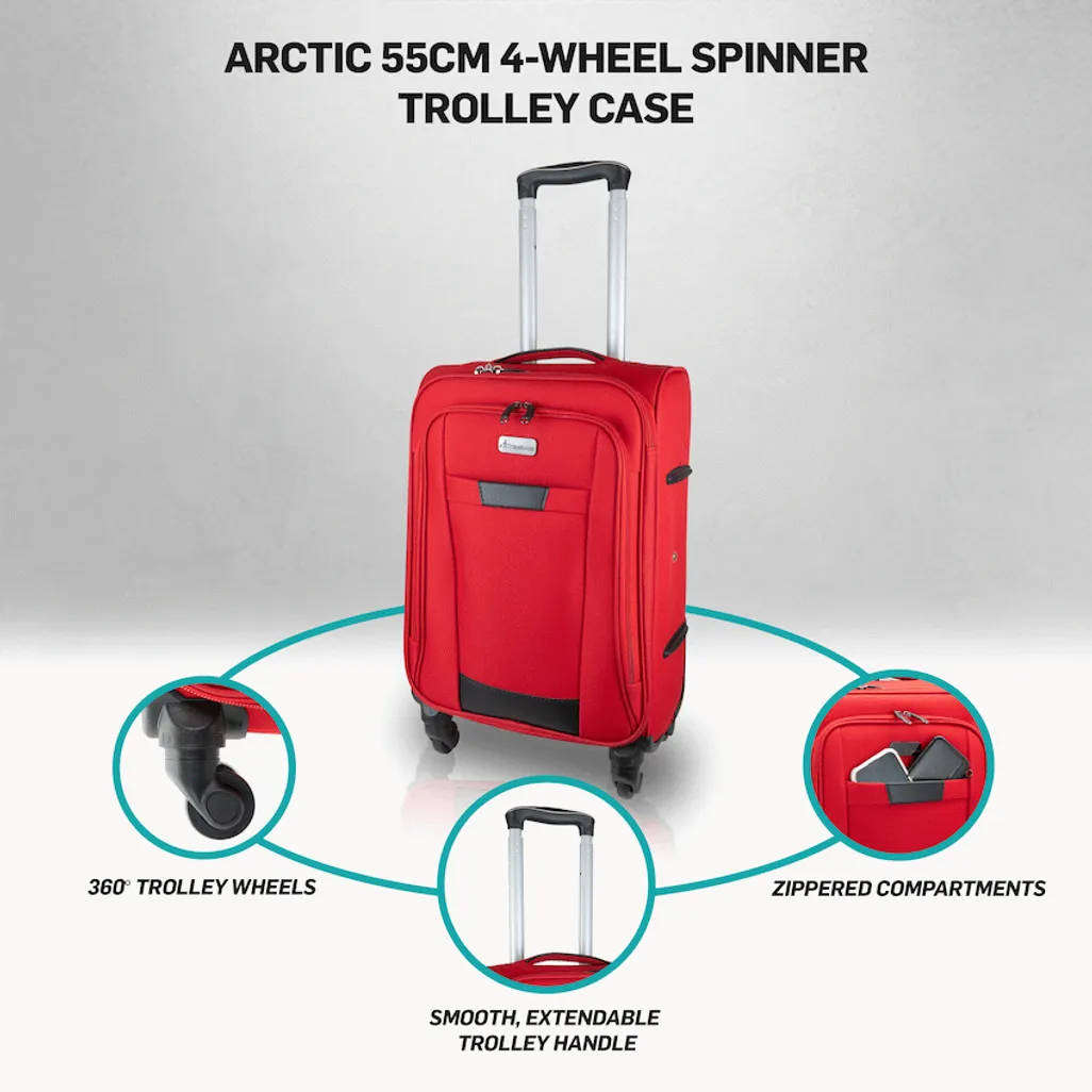 Travelwize Arctic 55cm 4-Wheel Spinner Trolley Case - Red