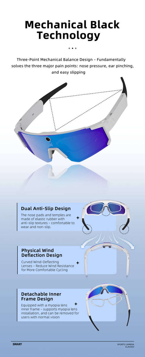 Astrum Sport AI Smart Glasses 32MP Camera, 4GB, Audio  White SG-V06S