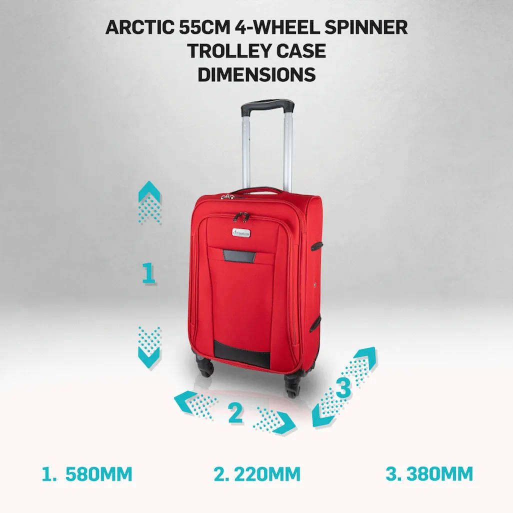 Travelwize Arctic 55cm 4-Wheel Spinner Trolley Case - Red