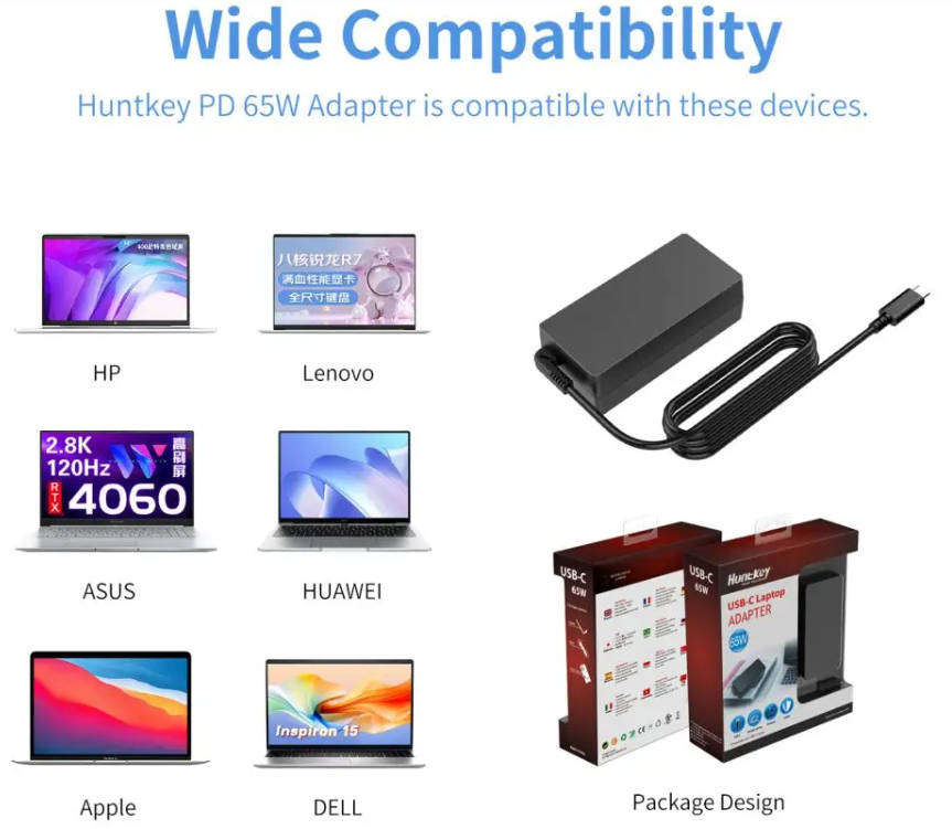 Huntkey PD Universal Type-C 65W Adapter