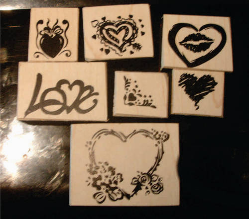 7 Rubber Stamps - Various Sizes