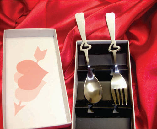 Wedding favours - Heart Cake Fork and Spoon Set