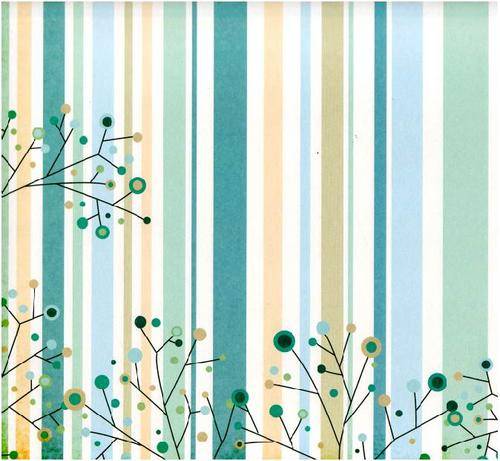 Paper -  12"x12" -  cardstock weight paper - STRIPES & TWIGS
