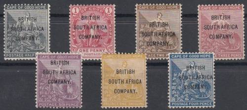 BSAC Overprint of 1896 COGH Stamps