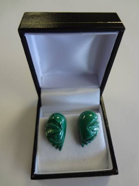 Malachite earrings - as per photo