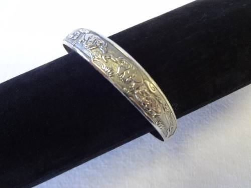 925 Sterling Silver Bangle, weight 15.1g - as per photo