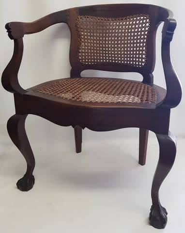 Vintage Ball & Claw Cane Chair as per photo