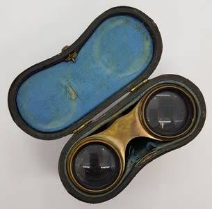 18th Century Antique Opera Binoculars in Leather case as per photo