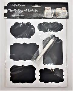 Pack of 6 Self Adhesive Chalkboard Labels with Chalk as per photo