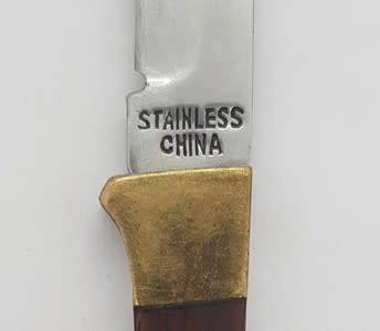 Stainless Steel, Wood and Brass Pocket Knife as per photo