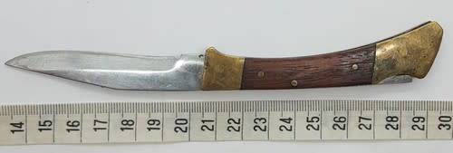 Stainless Steel, Wood and Brass Pocket Knife as per photo