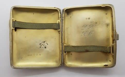 Antique Sterling Silver Hallmarked B. Bross Cigarette Case weight 73g (8.5x7cm) as per photo