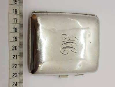 Antique Sterling Silver Hallmarked B. Bross Cigarette Case weight 73g (8.5x7cm) as per photo
