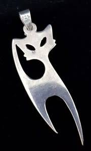 925 Sterling Silver Cat-Eye Pendant weight 2.5g as per photo