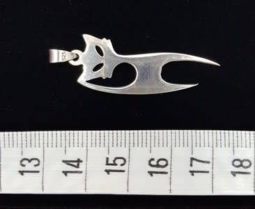 925 Sterling Silver Cat-Eye Pendant weight 2.5g as per photo