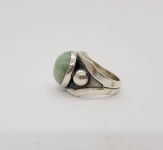 925 Sterling Silver Vintage Design Ring with Larimar Stone weight 11g