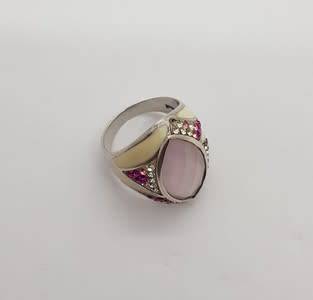 925 Sterling Silver Ladies Ring with Pink Stone weight 9.1g as per photo