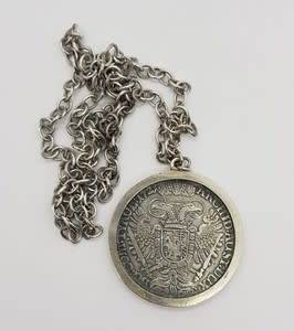 Austria Holy Roma Empire Karl VI Emperor 1711-1740 Coin Pendant and Chain weight 54.3g  as per photo