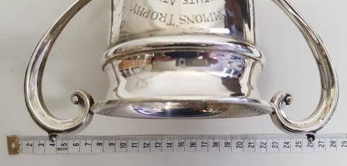 Sterling Silver Vintage Railway Institute Athletics Club Trophy, weight 419.8g icl base excl base