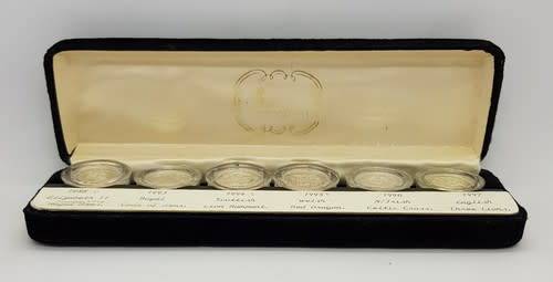 Royal Mint Set of 6 Silver Proof 1 Pound Coin Set as per photo