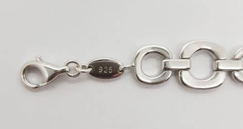 925 Sterling Silver Fossil Bracelet weight 14.7g as per photo