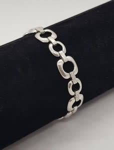 925 Sterling Silver Fossil Bracelet weight 14.7g as per photo