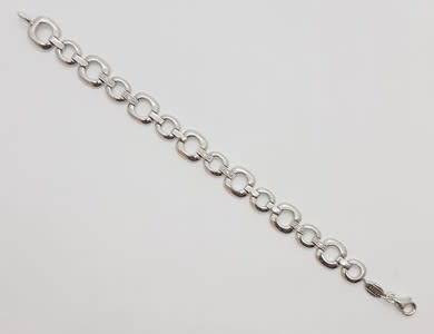 925 Sterling Silver Fossil Bracelet weight 14.7g as per photo