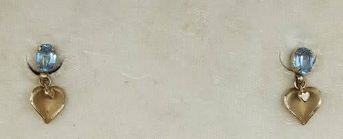 Vintage 14k Gold Overlay Screw Back Earrings with Aquamarine Stones as per photo