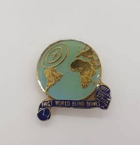 First World blind bowls 1977 badge - as per photo