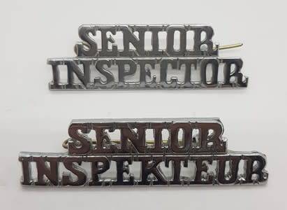 SAR pair of Senior Inspector and Senior Inspekteur name badges as per photo