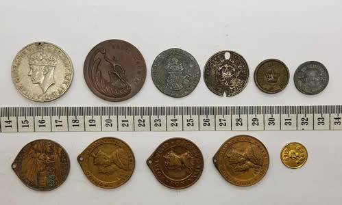 Lot of 11 Medallions and Tokens - as per scan